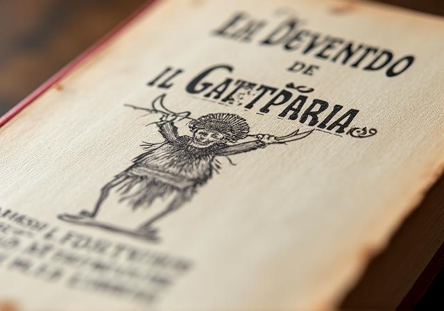 Foto dettagliata della copertina della prima edizione de 'Il Gattopardo'.